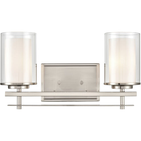 Huderson 2 Light 16 inch Brushed Nickel Vanity Light Wall Light